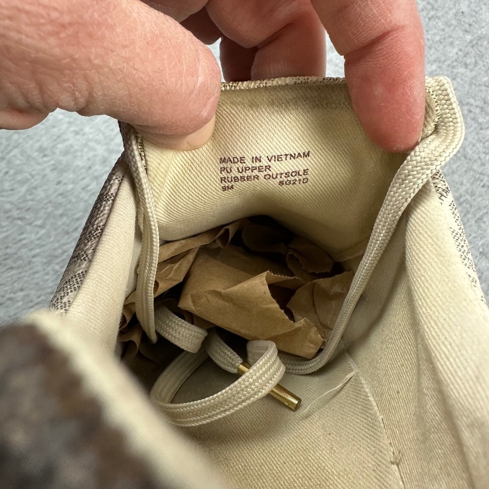 Michael Kors Poppy Platform Sneakers Cream Gold Logo Lace Up Shoes Women 8.5 - Picture 10 of 10